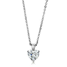 Women's heart-shaped pendant necklace, silver, affordable and vacation quality