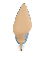 Bottom view of Rag Company silver high heel party boots with a sleek design and pointed toe for stylish looks