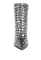 Rag Company silver high heel party boots with a unique textured design for stylish evening wear