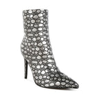 Rag Company silver high heel party boots with a stylish pattern for a chic look