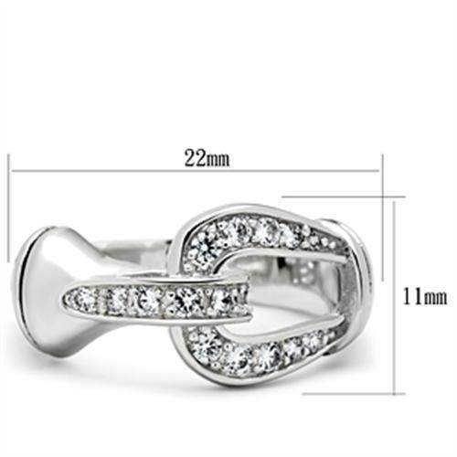 Silver knot engagement ring with sparkling cubic zirconia accents and unique design