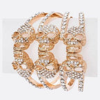 LA Jewelry Plaza Rose Gold Bracelets with Crystal-Studded Silver Skeleton Jewelry Women Design