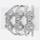 LA Jewelry Plaza silver skeleton jewelry women bracelet featuring sparkling skull designs