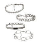 Silver thick bangle set featuring various stylish designs for elegant women