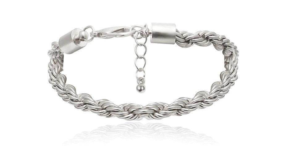 Stylish silver thick bangle set featuring an elegant twisted design for women