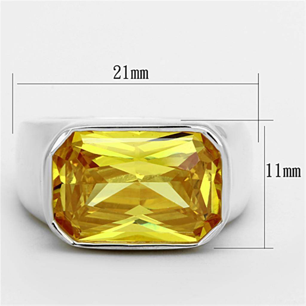Elegant silver travel rings for women featuring a large yellow gemstone, perfect for vacations.