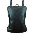 Black leather backpack on a white background