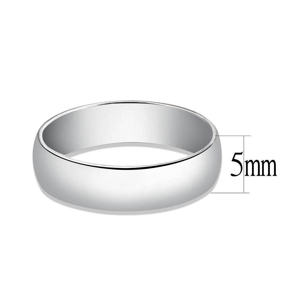 Simple silver ring for ladies, featuring a sleek and smooth 5mm band design