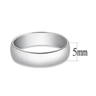 Simple silver ring for ladies, featuring a sleek and smooth 5mm band design