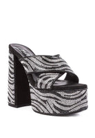 Women's Shoes - Heels Sinful High Platform Patterned Diamante Slides
