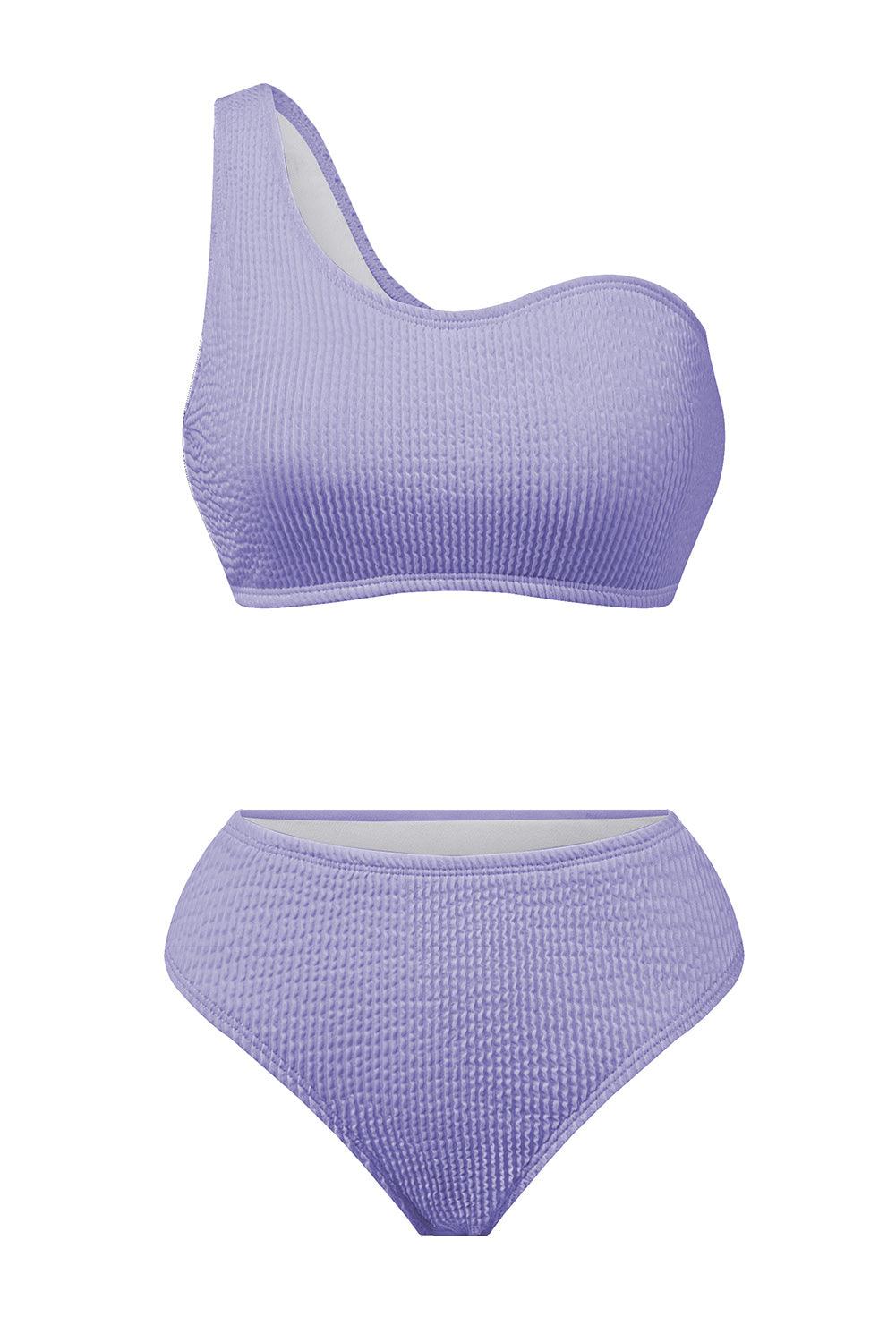 Women's Swimwear - 2PC Single Shoulder Bikini Set