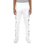 WEIV men's joggers in white with a stylish single stripe athletic pants design