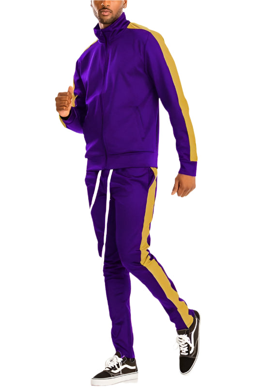 Single Stripe Solid Track Suit - VacationGrabs