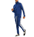 Men's 2PC Track Set in Blue with Single Stripe Track Suit Design for Comfortable Athleisure