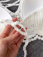 White crochet two piece set, perfect for beach or pool days