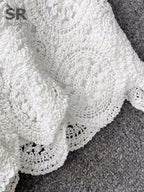 White crochet two piece set perfect for beach outings