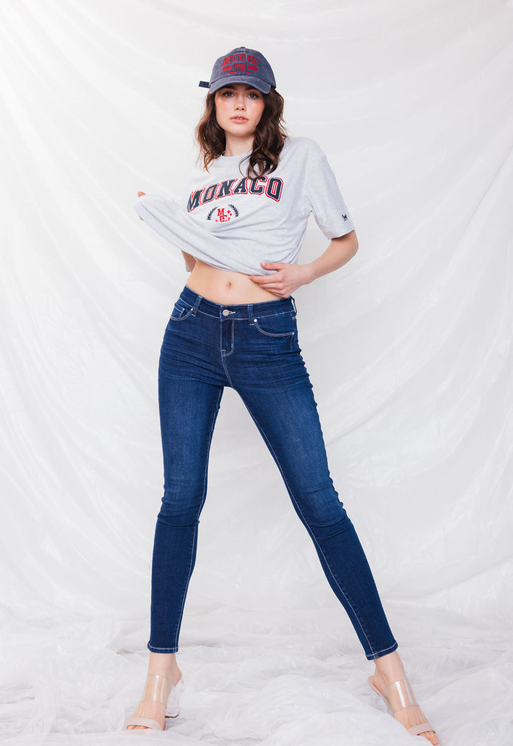 Women's blue skinny pants jeans for casual everyday wear