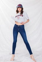 Women's blue skinny pants jeans for casual everyday wear
