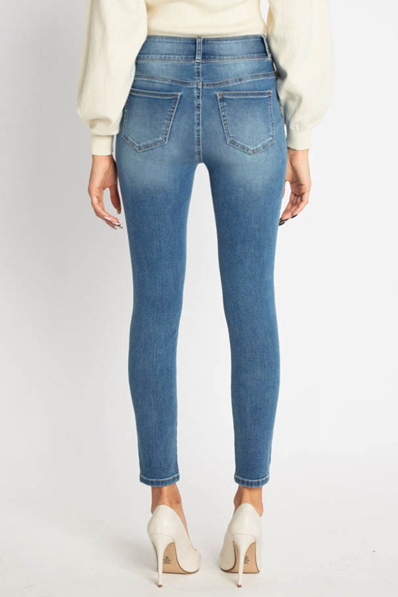 Women's blue skinny pants jeans, perfect for casual outings