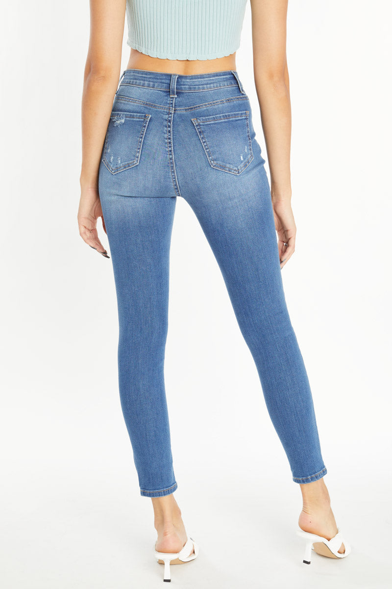 Women's blue skinny pants jeans made from soft denim, perfect for casual wear