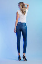 Women's dark blue skinny pants jeans, perfect for casual outings