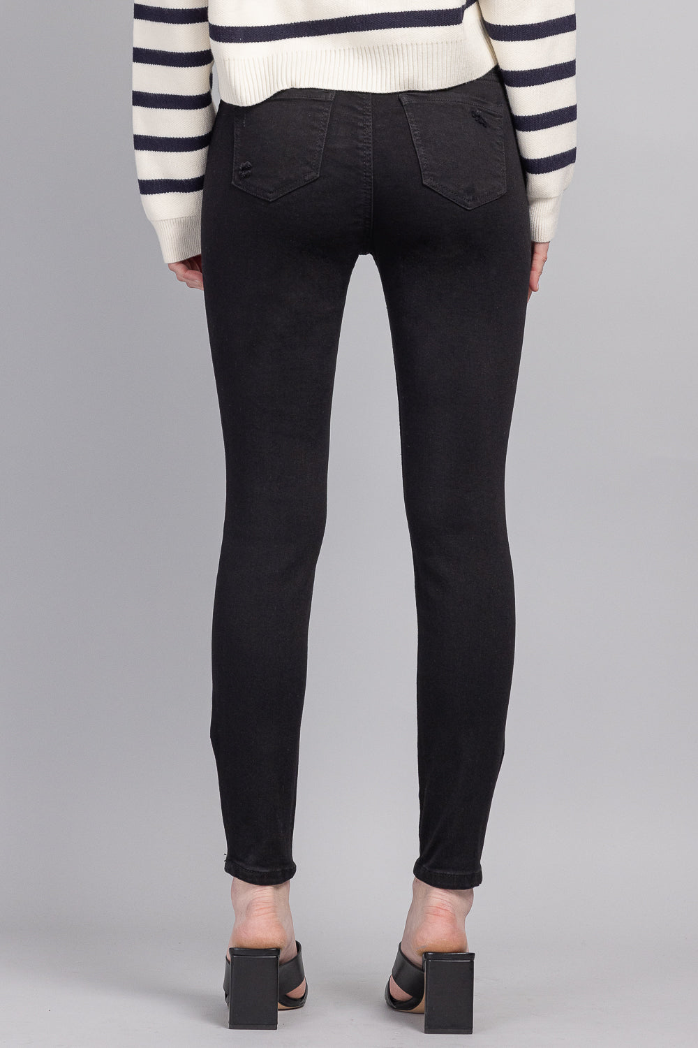 Women's black skinny pants jeans, versatile for casual wear