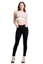 Women's black skinny pants jeans, stretchy fabric for a sleek fit