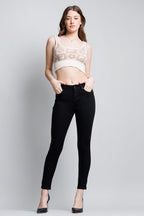 Women's black skinny pants jeans, stretchy denim for casual wear