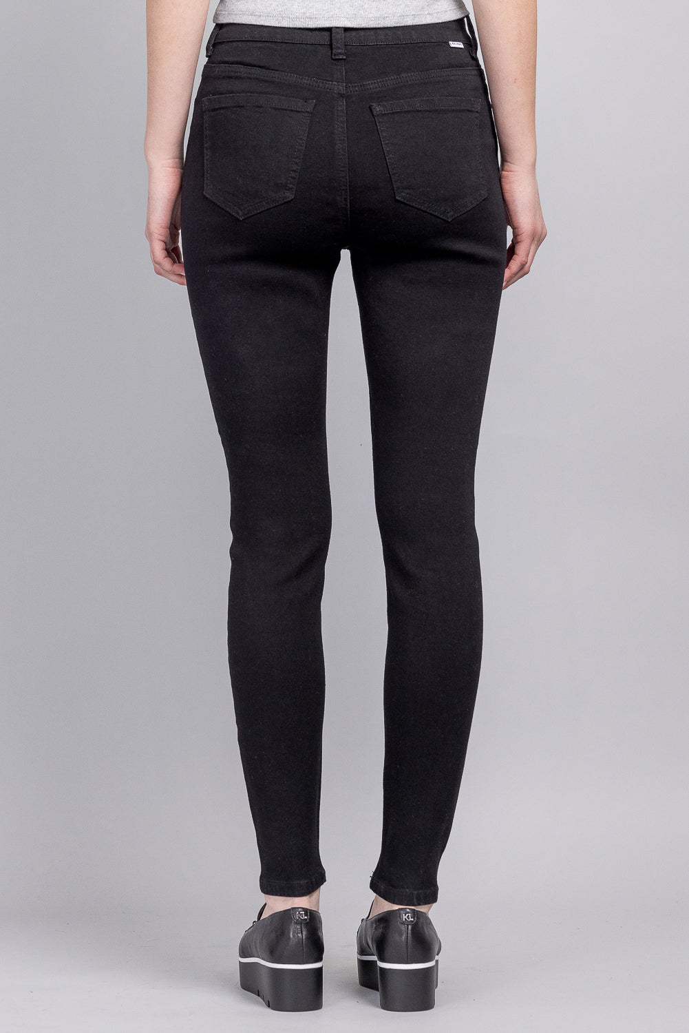 Women's black skinny pants jeans, stretchy fabric for casual wear
