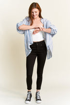 Women's black skinny pants jeans, versatile for casual outings