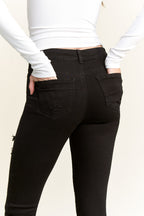 Women's black skinny pants jeans, comfortable fit for casual wear