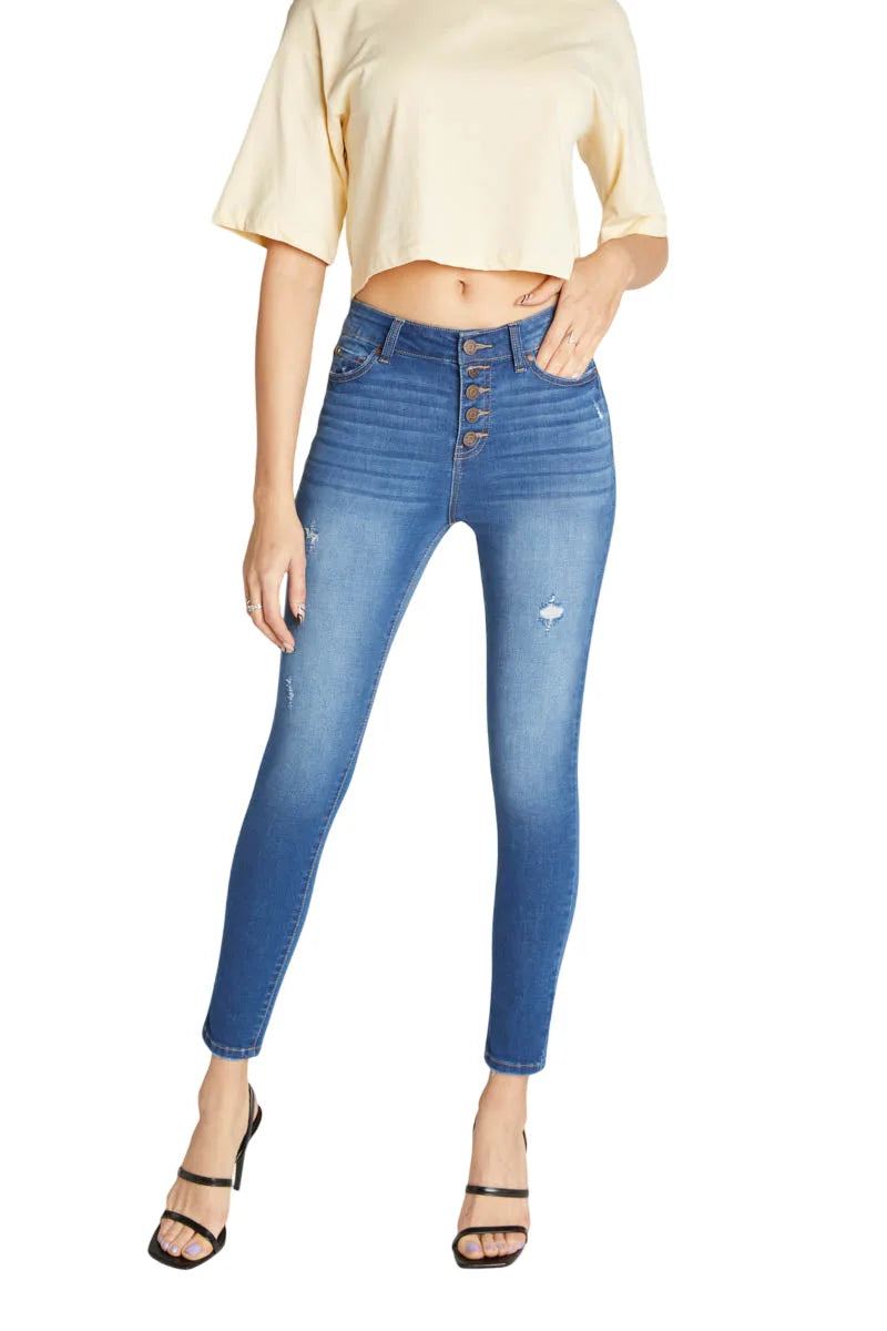 Women's Skinny Pants Jeans in Classic Blue Denim