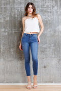 Women's blue skinny pants jeans, denim material, casual wear