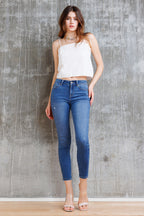 Women's blue skinny pants jeans, denim material, casual wear
