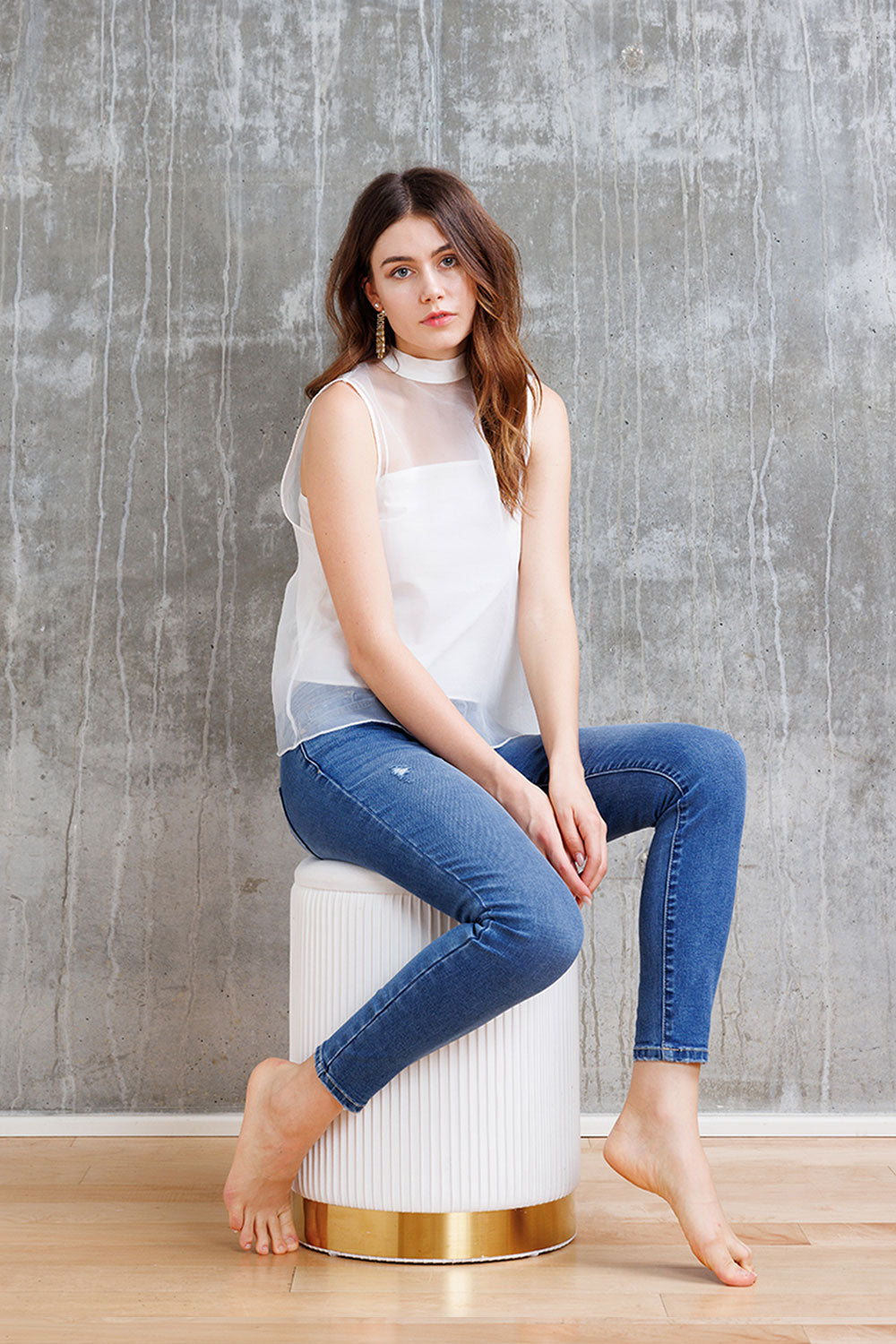 Women's blue skinny pants jeans, perfect for casual outfits