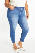 Women's blue skinny pants jeans, perfect for casual outings