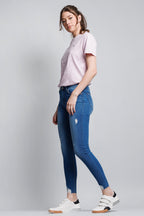Women's blue skinny pants jeans for casual everyday wear