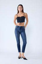 Women's blue skinny pants jeans, perfect for casual outings