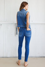 Women's blue skinny pants jeans, perfect for casual outings