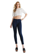 Women's dark blue skinny pants jeans, perfect for casual outings