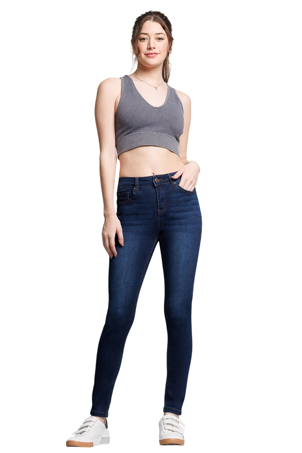 Women's dark blue skinny pants jeans, perfect for casual wear