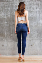 Women's dark blue skinny pants jeans, perfect for casual outings