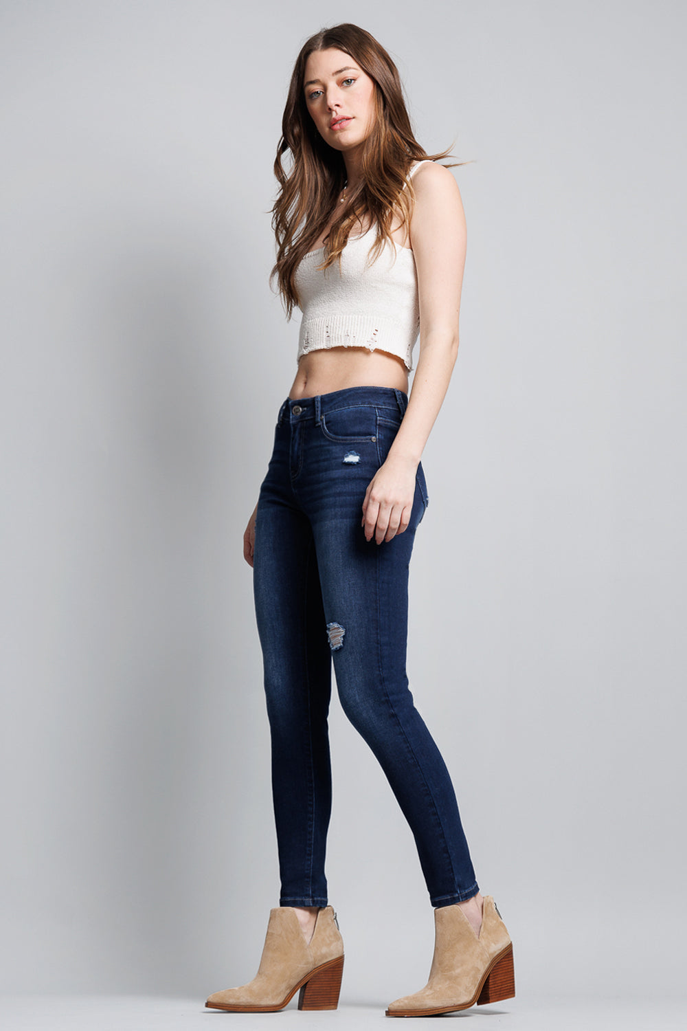 Women's blue skinny pants jeans for casual everyday wear