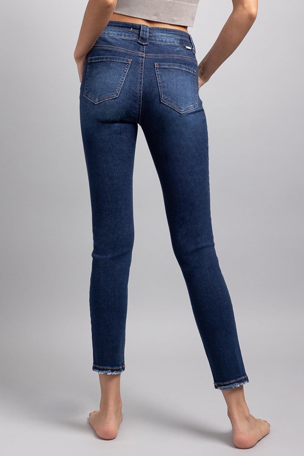 Women's blue skinny pants jeans, stretchy denim for casual wear