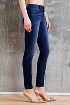 Women's dark blue skinny pants jeans for casual outings