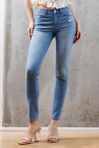 Women's light blue skinny pants jeans for casual wear