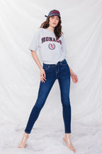 Women's dark blue skinny pants jeans for casual outings