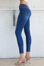 Women's blue skinny pants jeans for everyday casual wear
