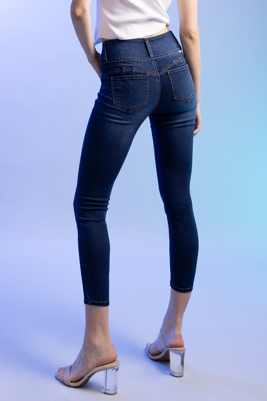 Women's dark blue skinny pants jeans, perfect for casual wear