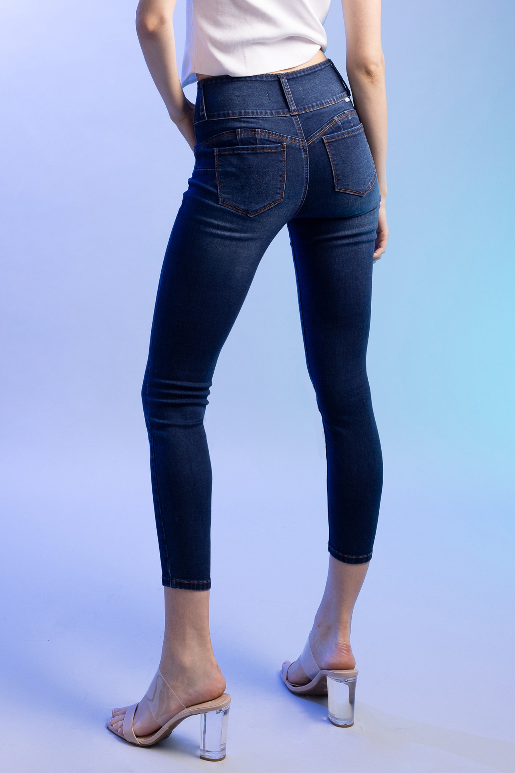 Women's dark blue skinny pants jeans, perfect for casual wear